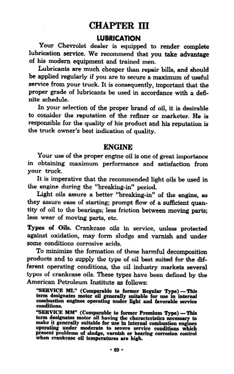 1954 Chevrolet Trucks Operators Manual Page 80